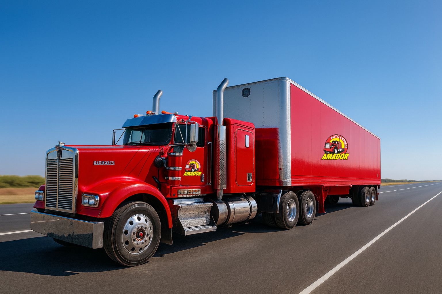 camion de la empresa en la carretera